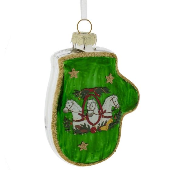 Украшение новогоднее &quot;Варежка с лошадками&quot;, L6,5 W2 H10,5 см