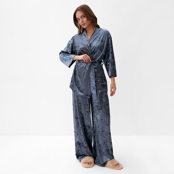 Костюм женский (жакет и брюки) KAFTAN &quot;Бархат&quot;, 40-42, серый,