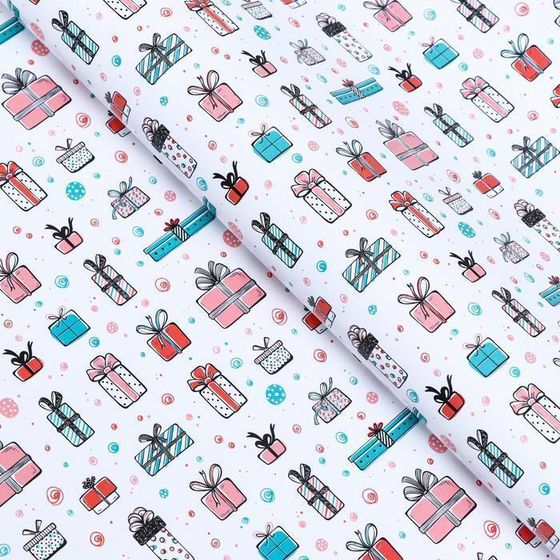 !09 Бумага глянцевая 2 листа "Подарок", 50 х 70 см.