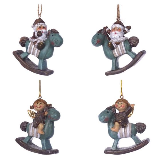 Фигурка декоративная подвесная &quot;Ангел/ Дед Мороз&quot;, L5,5 W2 H6 см, 4в.
