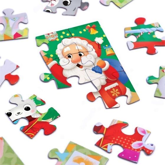 !09 Набор из 2-х пазлов - Пазл «В ожидании Нового года», большая подарочная коробка, по 24 элемента