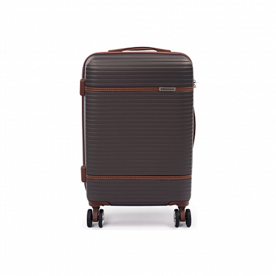 Набор чемоданов MOONSTONE серых 2шт ABS с кожаными полосками
