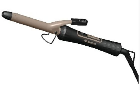 Щипцы для завивки волос Аксинья КС-804 черный с золотым: КЕРАМИЧЕСКОЕ покрытие, d 19 мм (24)