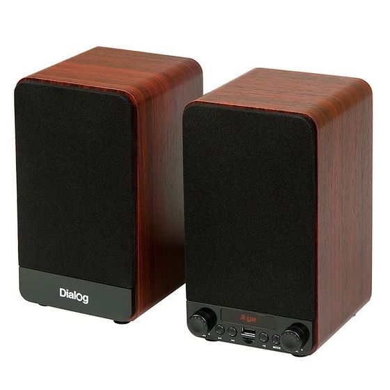 Колонки 2.0 Dialog Jazz AJ-13 BROWN 2*15W RMS Bluetooth FM, USB+microSD reader