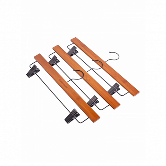 Набор вешалок BAMBOO SLIM для брюк/юбок черные 35.5см 3шт