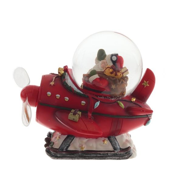 Фигурка декор в стекл шаре &quot;Дед Мороз&quot; (движ с подсвет, ААх2 н/п), D 8 см, L15 W12 H14 см