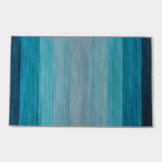 Коврик для ванной Доляна «Лазурный», 50×80 см, цвет синий
