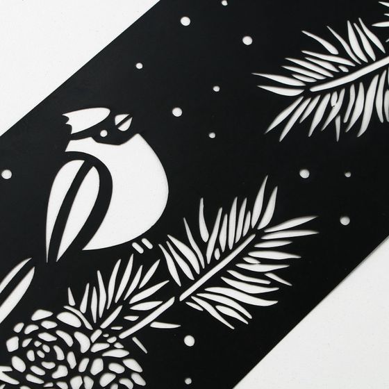 !09 Трафарет (набор 5 штук) для торта новогодний «Птички», 32×10 см.