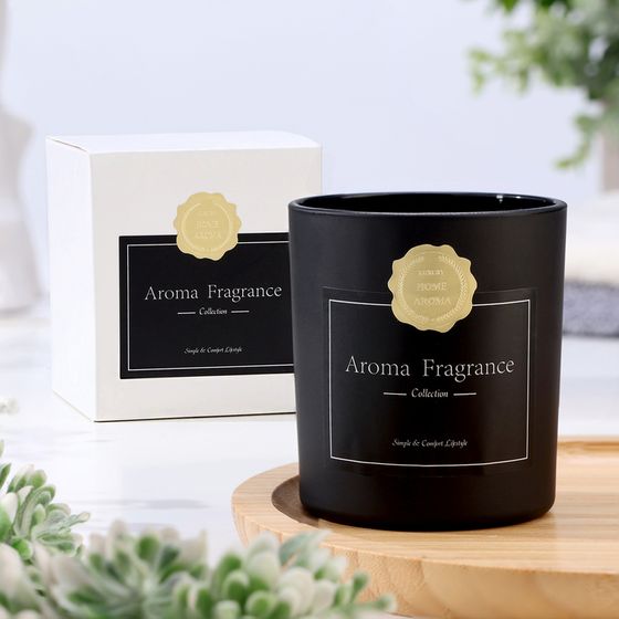 Свеча ароматическая в стакане &quot;Aroma candle&quot;, 7х8 см, ванильный