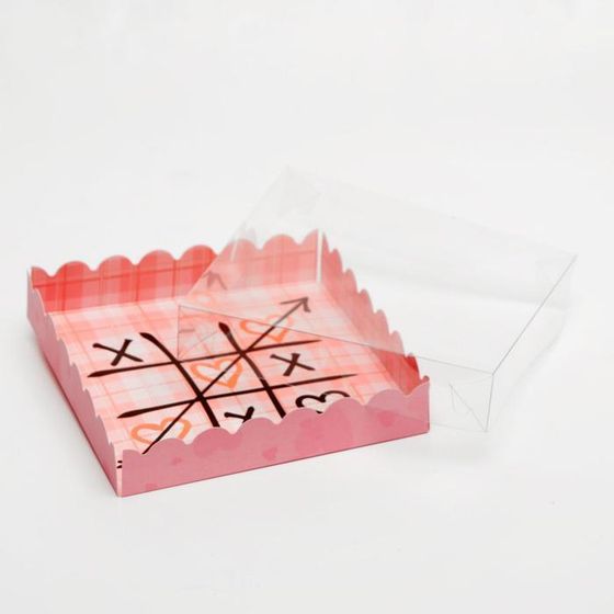!Коробочка для печенья 5 штук с PVC крышкой, &quot;Игра в любовь&quot;, 15 х 15 х 3 см
