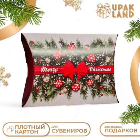 Коробка складная, подарочная новогодняя &quot;Merry christmas&quot; 11 х 8 х 2 см.