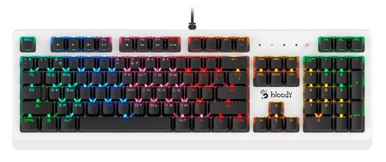 Клавиатура A4Tech Bloody B810RC LED проводная игровая белый/черный