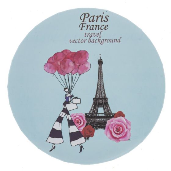 Зеркало карманное, Д7 Ш7 В1 см, 6в.