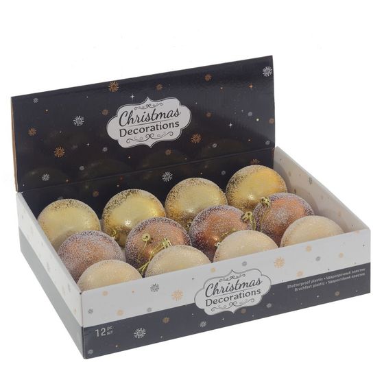 Набор из 12шт Украшение новогоднее &quot;Шар&quot;, D 8 см, L35 W27 H8,5 см