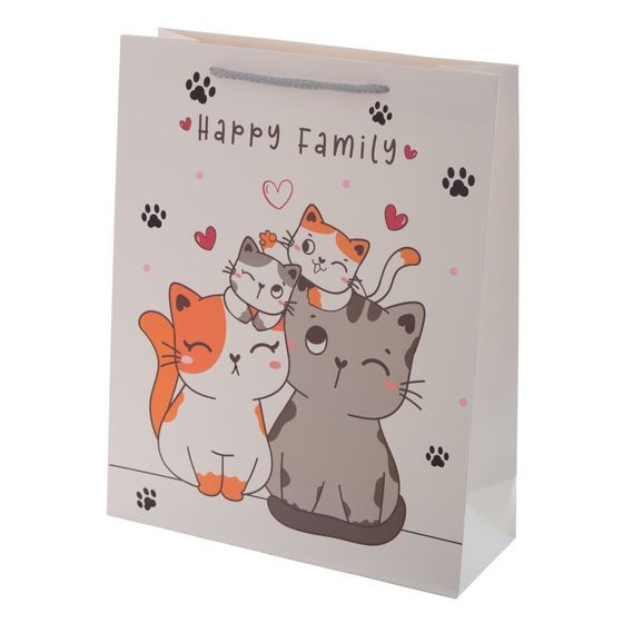 Пакет подарочный (бумага 210г/м2, блок микс 12шт), L18 W8,5 H24 см, 4в.