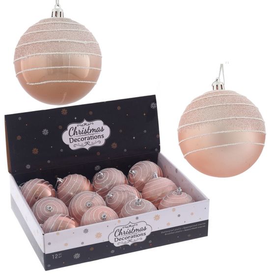 Набор из 12шт Украшение новогоднее &quot;Шар&quot;, D 8 см, L35 W26,5 H9 см