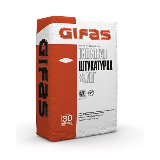 Штукатурка гипсовая Gifas Start, 30 кг