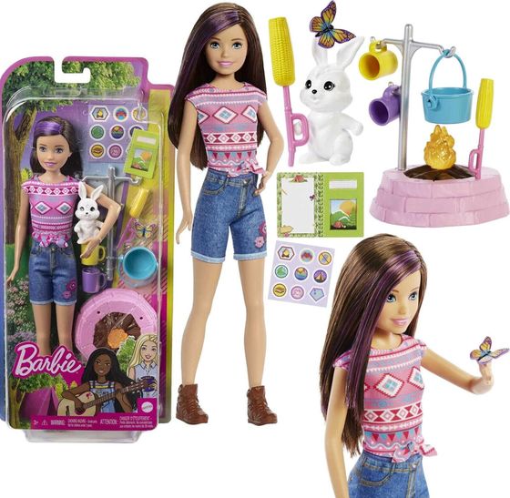 Lalka Barbie Mattel Kemping - Skipper i zwierzątko (HDF69/HDF71)