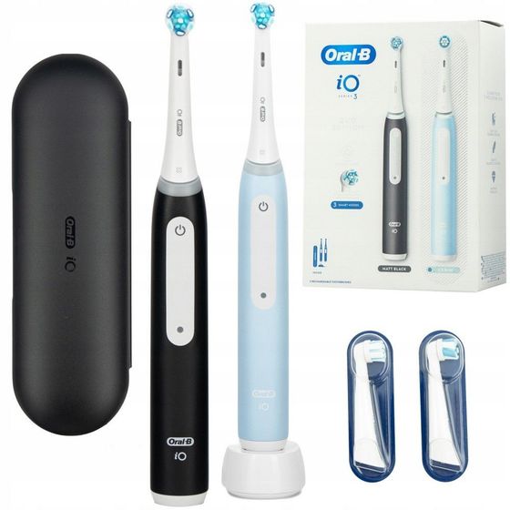 Набор зубных щеток электрических Oral-B IO3 DUO MATT черный + ICE синий