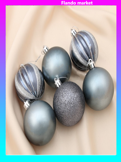 !Набор шаров пластик d-6 см, 6 шт "Перелив"