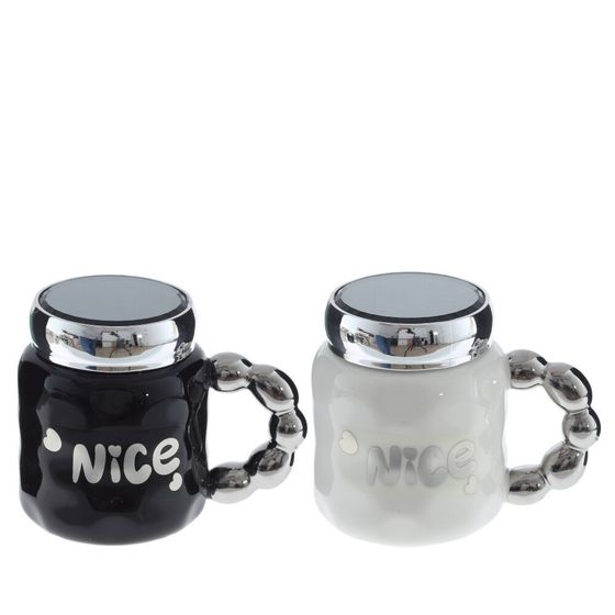 Кружка с крышкой, L6,8 W6,8 H10,8 см, цвет микс