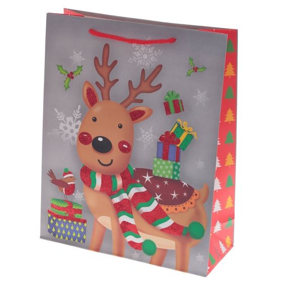 Пакет подарочный (бумага 230г/м2, блок микс 12шт), L26 W10 H32 см, 4в.