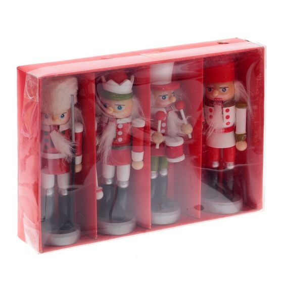 Набор из 4шт Украшение новогоднее &quot;Щелкунчик&quot;, L19 W4 H13,5 см