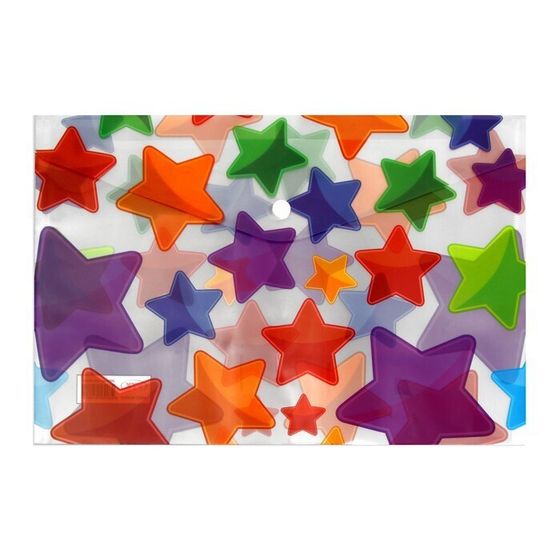 !Папка-конверт на кнопке - 4 штуки, А4, 160 мкм, МИКС