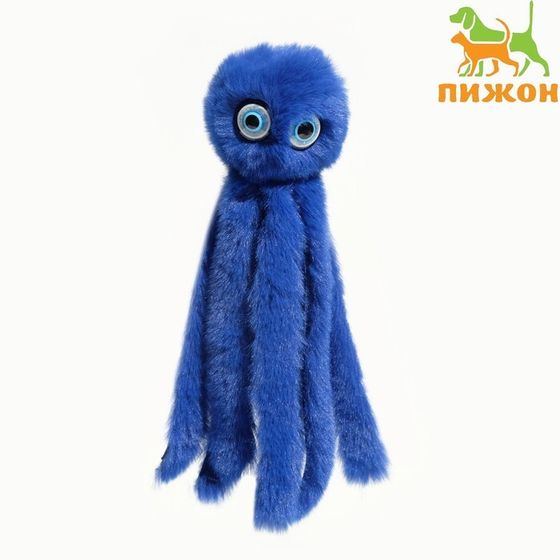 Игрушка для кошек &quot;Осьминожек&quot; из искусственного меха , до 19 см, синяя