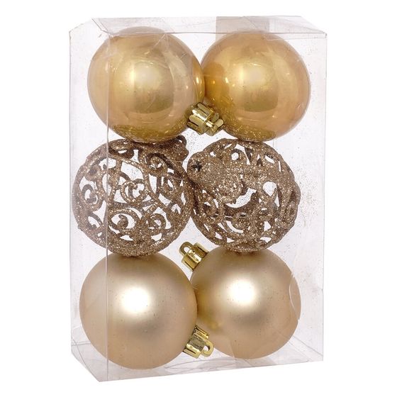 Набор из 6шт Украшение новогоднее &quot;Шар&quot;, D 6 см, L17,5 W6 H12 см