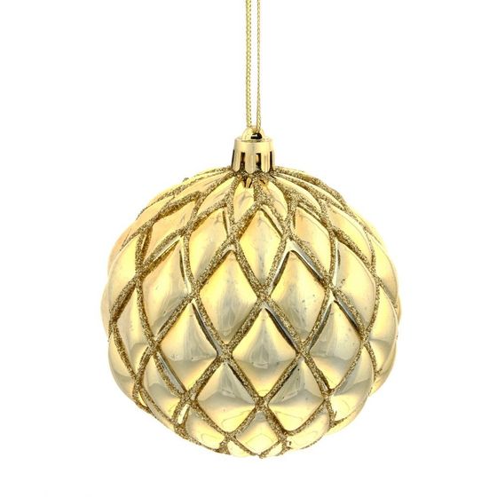 Набор из 12шт Украшение новогоднее Шар &quot;Золотая сетка&quot;, D10 см, L43 W33 H10 см