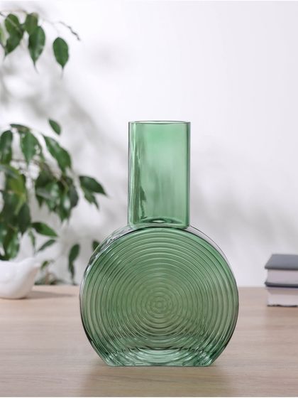 Ваза «Эйверис» d=6 см, 24×15.5 см, стекло, зелёная