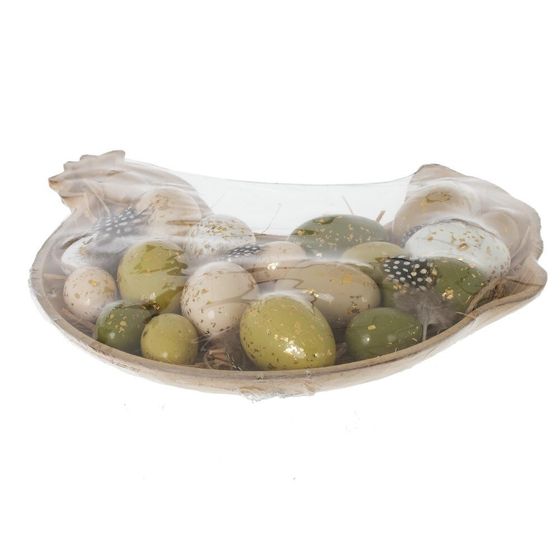 Набор из 18-ти изделий декоративных подвесных &quot;Яйцо&quot; (4*6, 3*4), L29 W31 H4,5 см