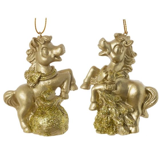 Фигурка декоративная подвесная &quot;Лошадка&quot;, L6 W3 H7,5 см, 2в.