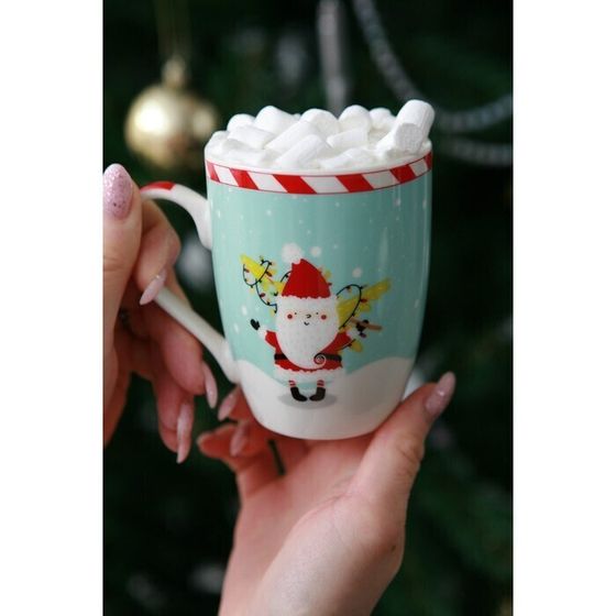 !09 Кружка «Новый год. Дед Мороз», 350 мл, фарфор, в упаковке