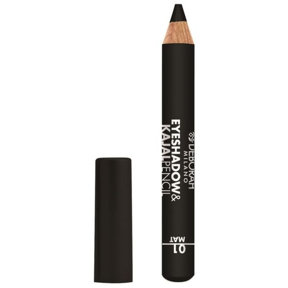 Тени-карандаш для век Deborah Eyeshadow&amp;Kajal Pencil, тон 01 матовый чёрный, 2 г