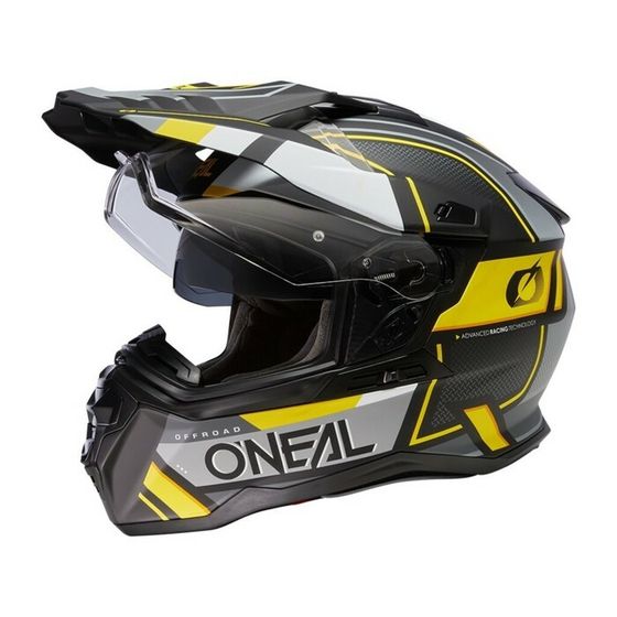 Шлем кроссовый со стеклом O&#39;Neal D-SRS Square V24, ABS, матовый, желтый/черный, XL
