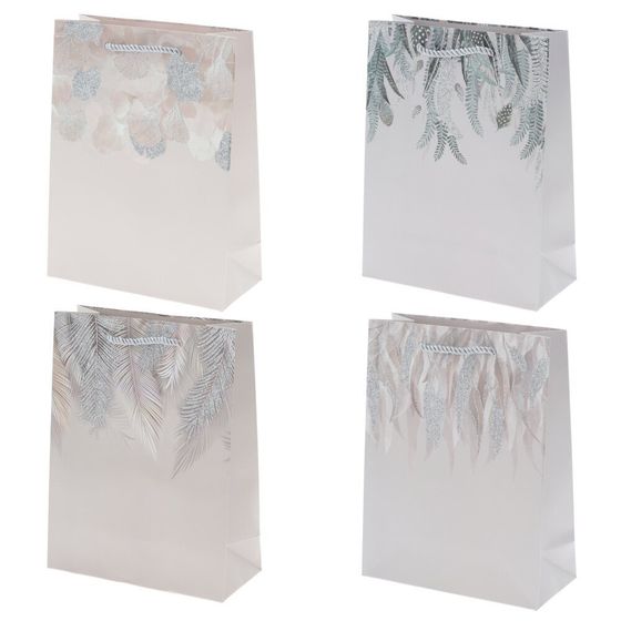 Пакет подарочный (бумага 210г/м2, (блок микс 12шт), L18 W8 H23,5 см, 4в.