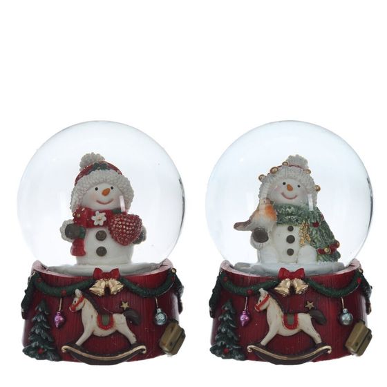 Фигурка декоративная &quot;Снеговик&quot; в стекл шаре, L6,5 W6,5 H8,5 см, 2в.