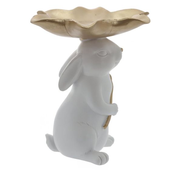 Фигурка декоративная "Заяц" с подносом, L17,5 W17,5 H20,5 см
