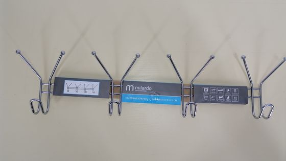 !09 НАСТЕННЫЕ КРЮЧКИ  003W000M41 52,9 см. 4 крючка хром