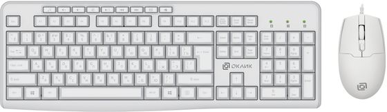 Клавиатура+мышь Oklick S650 проводной белый (1875257)