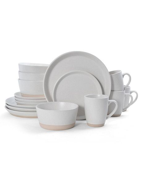 hudson beige 16 pc dinnerware set, service for 4