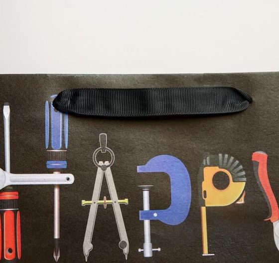 !Пакет крафтовый 2 штуки горизонтальный «Happy birthday», ML 27 × 23 × 11.5 см