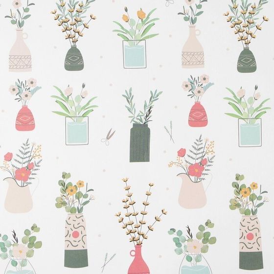 !Бумага упаковочная 2 листа крафтовая «Гербарий», 70 × 100 см