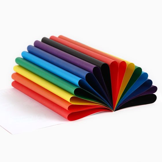 !Бумага цветная, А4, 4 набора по 16 листов, 8 цветов, немелованная, двустороняя, на скрепке, 48 г/м², Щенячий патруль