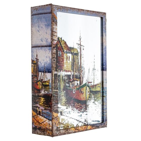 Ключница с зеркальным элементом, L21 W7 H30 см