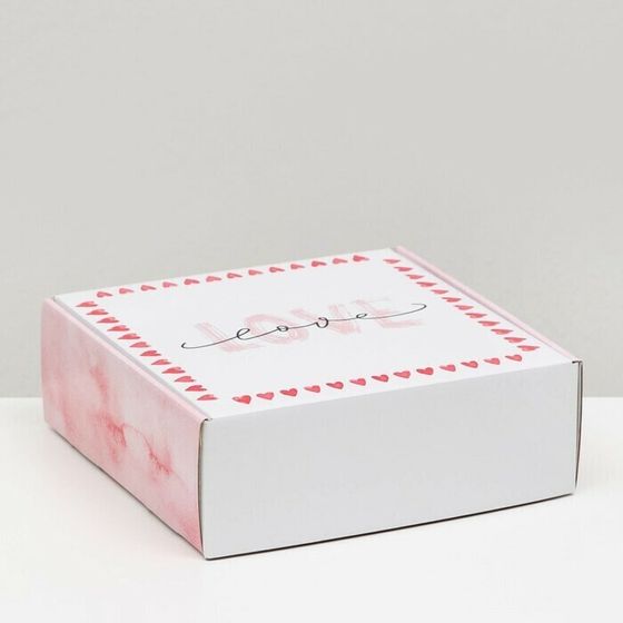 !НАБОР 2 ШТУКИ - Коробка самосборная &quot;Нежная любовь&quot;, 23 х 23 х 8 см