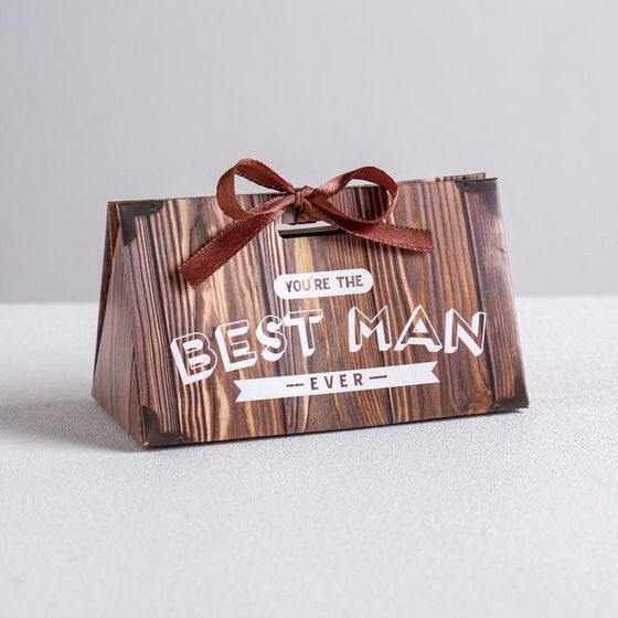 !09 НАБОР ИЗ 20 ШТУК: Бонбоньерка Best man, 10 × 5,5 × 5,5 см.