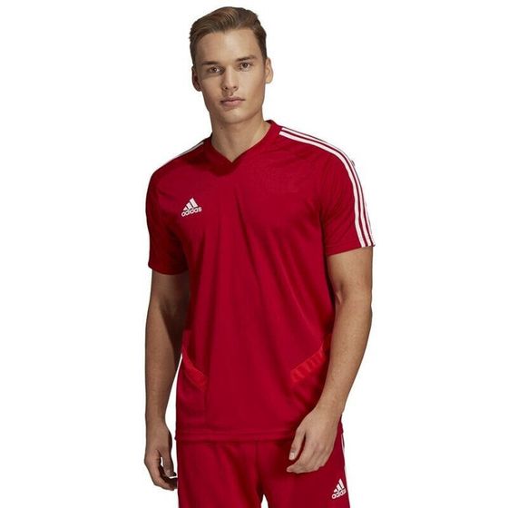 Мужская футболка спортивная красная однотонная Adidas TIRO 19 M D95944 football jersey